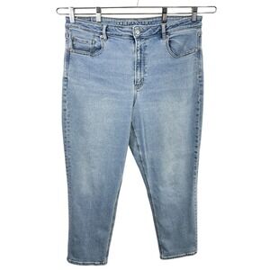 American Eagle Plus Size 18 Jeans Mom Light Wash Blue High Rise Relaxed 633‎
